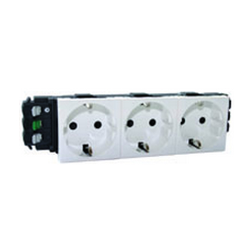 PRZ 077403 Mosaic DLP Priza 3x2P+T borne automate Alb
